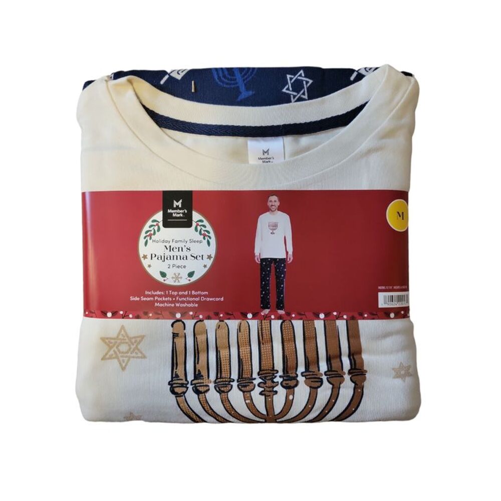 Ivory Hanukkah - Member's Mark Men's Holiday Family Sleep Long Sleeve & Pant Paj